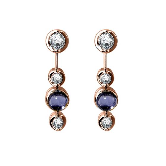 Blue Sapphire and Diamond Drop Earrings