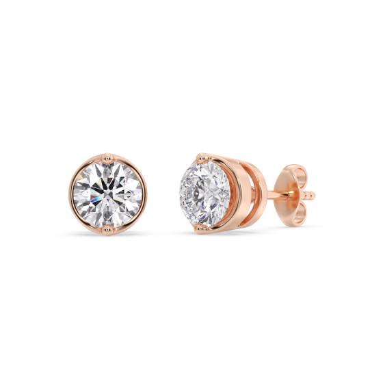 Petite Round Diamond Stud Earrings