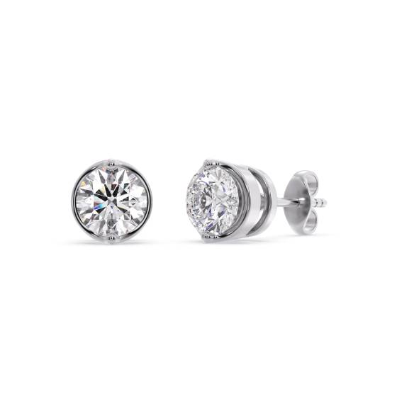0.80ct VS/F-G Round Natural Diamond Stud Earrings