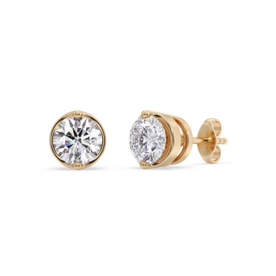 0.66ct VS/F-G Round Natural Diamond Stud Earrings