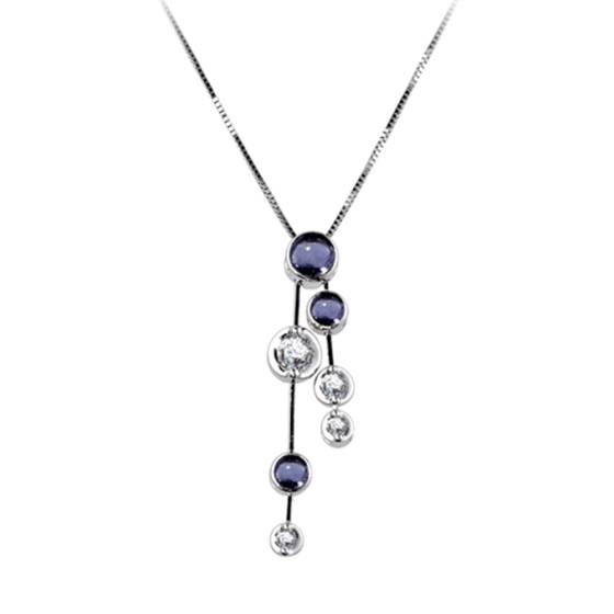 Blue Sapphire and Diamond Pendant