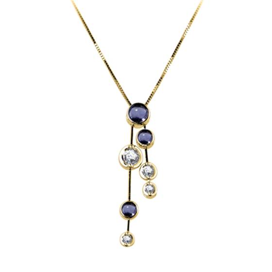 Blue Sapphire and Diamond Pendant