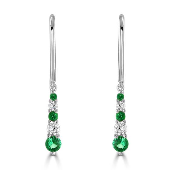 0.50ct Emerald Tiara Drop Earrings