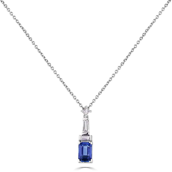 090ct Diamond and Blue Sapphire Art Deco Necklace