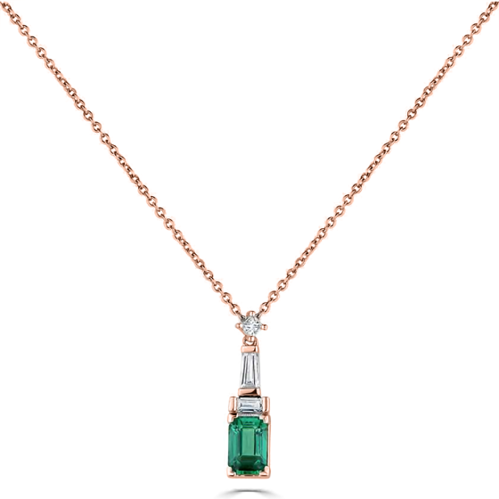 080ct Diamond and Emerald Art Deco Necklace
