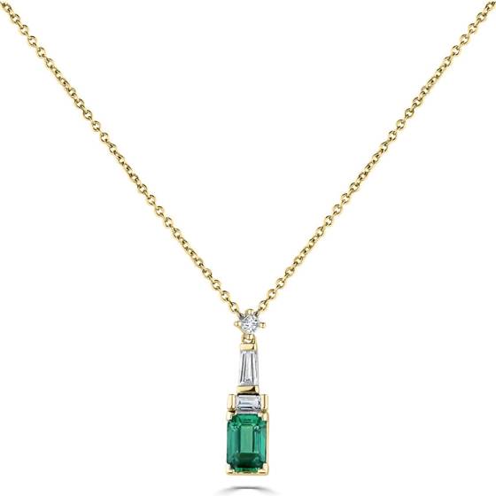 080ct Diamond and Emerald Art Deco Necklace