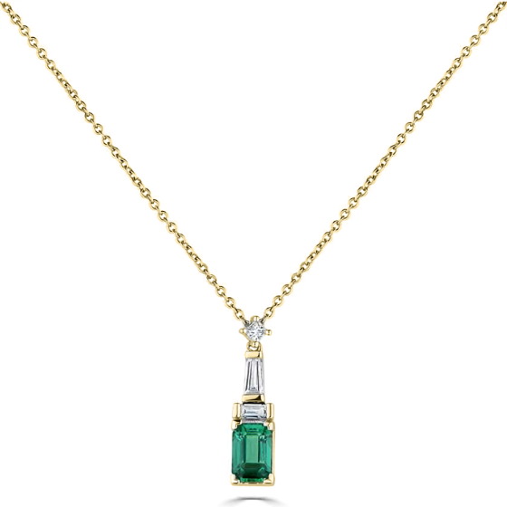 080ct Diamond and Emerald Art Deco Necklace
