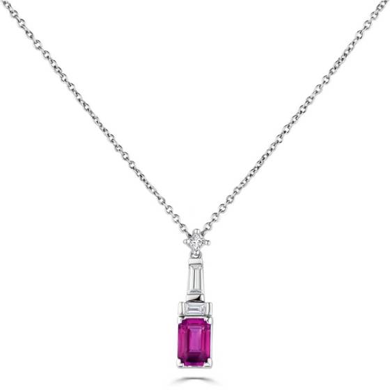 090ct Diamond and Ruby Art Deco Necklace