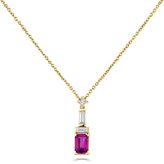 090ct Diamond and Ruby Art Deco Necklace