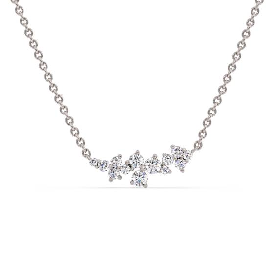 Round Diamond Scatter Smiler Necklace