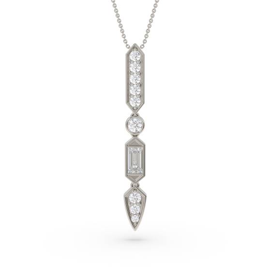 0.30ct Deco Diamond Drop Pendant and Chain