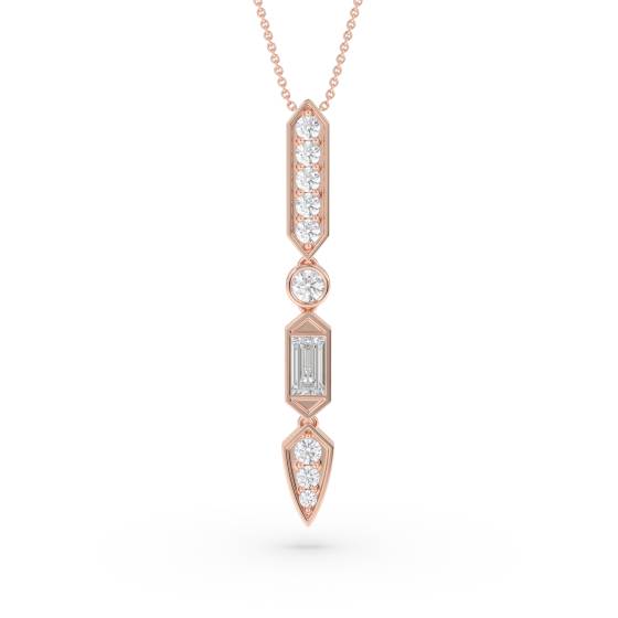 0.30ct Deco Diamond Drop Pendant and Chain