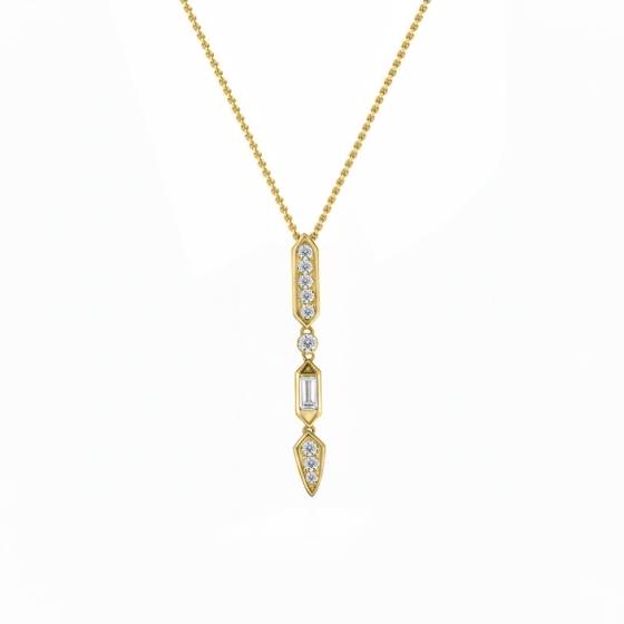 0.30ct Deco Diamond Drop Pendant and Chain