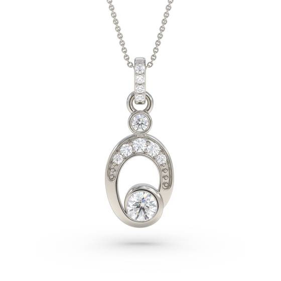 0.30ct Wave Diamond Drop Pendant and Chain