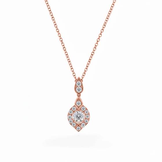 0.60ct Vintage Diamond Drop Pendant and Chain