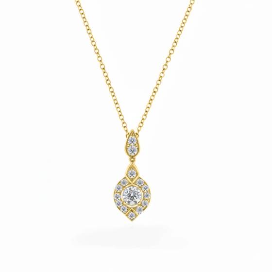 0.60ct Vintage Diamond Drop Pendant and Chain