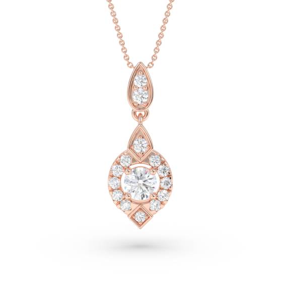 0.60ct Vintage Diamond Drop Pendant and Chain