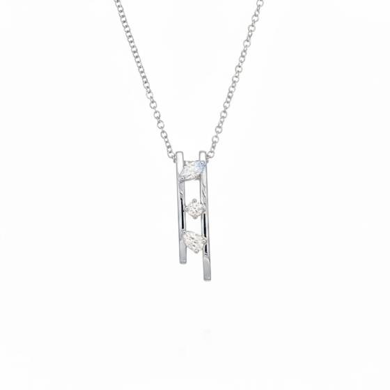 0.25ct Mixed Shape Diamond Drop Pendant and Chain