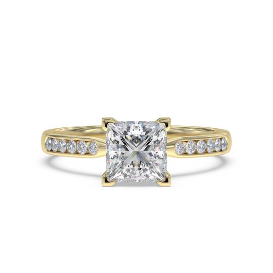 Princess & Round Diamond Engagement Ring