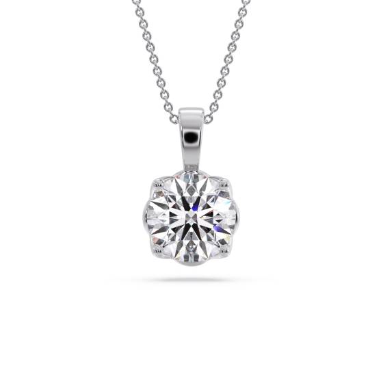 Round Diamond Solitaire Pendant