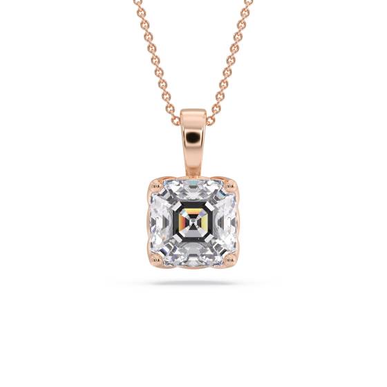 Asscher Diamond Solitaire Pendant