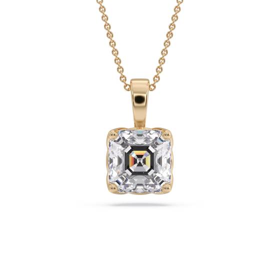 Asscher Diamond Solitaire Pendant
