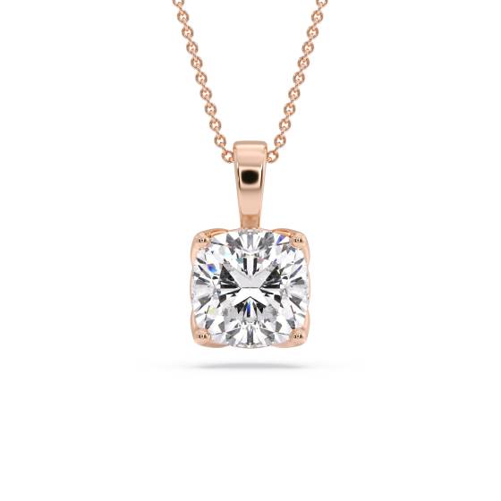 Cushion Diamond Solitaire Pendant