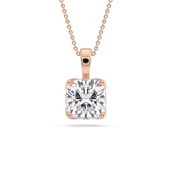 Cushion Diamond Solitaire Pendant