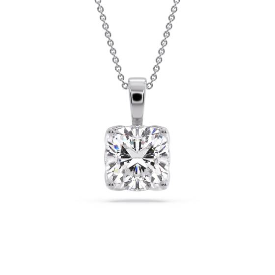 Cushion Diamond Solitaire Pendant