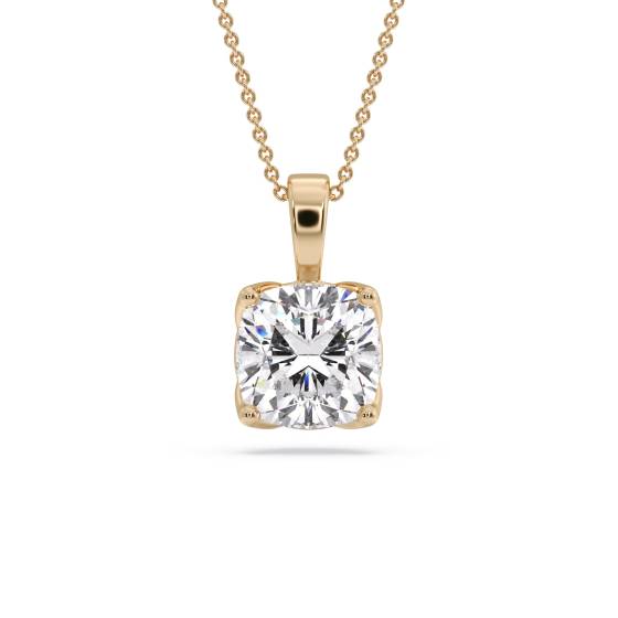 Cushion Diamond Solitaire Pendant