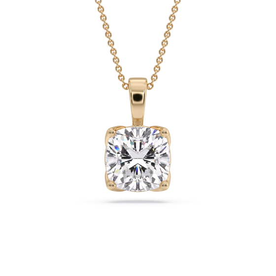 Cushion Diamond Solitaire Pendant