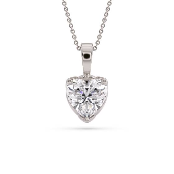 Heart Diamond Solitaire Pendant
