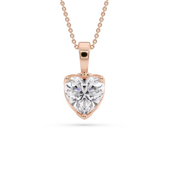 Heart Diamond Solitaire Pendant