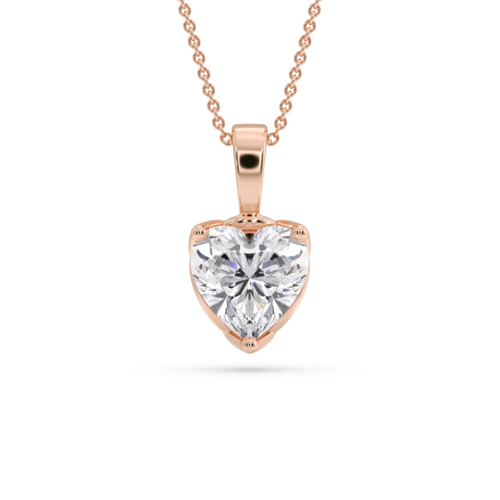 Heart Diamond Solitaire Pendant