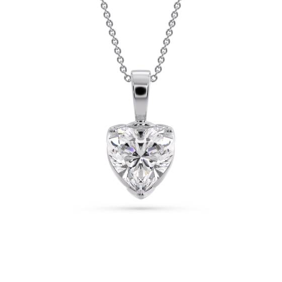 Heart Diamond Solitaire Pendant