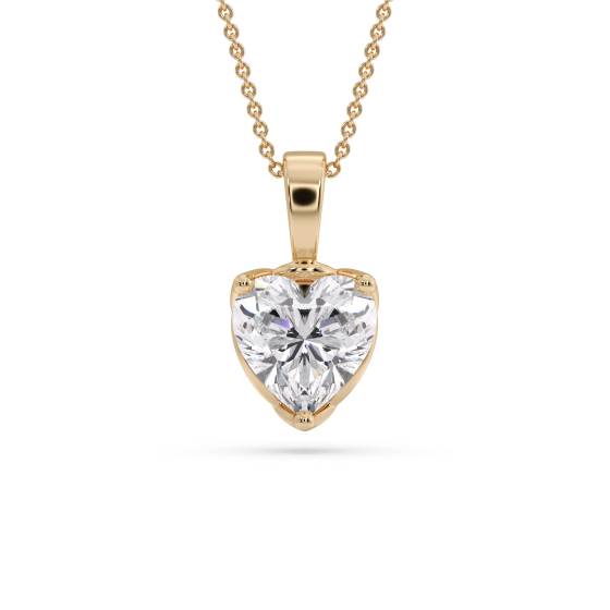 Heart Diamond Solitaire Pendant