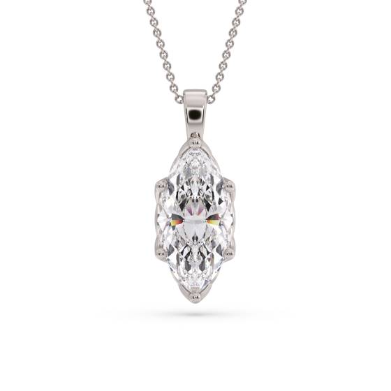 Marquise Diamond Solitaire Pendant