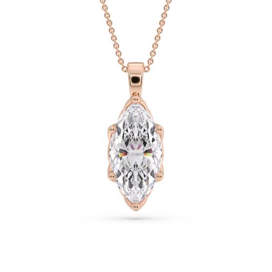 Marquise Diamond Solitaire Pendant