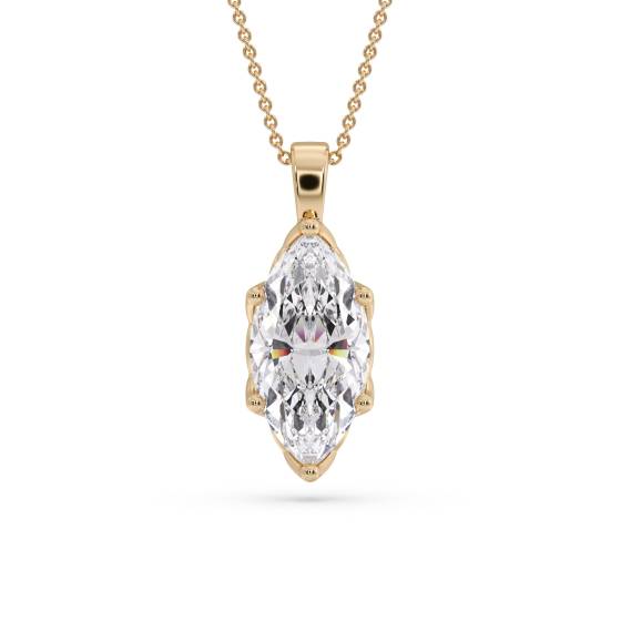 Marquise Diamond Solitaire Pendant