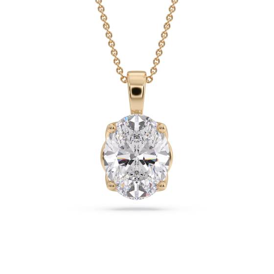 Oval Diamond Solitaire Pendant