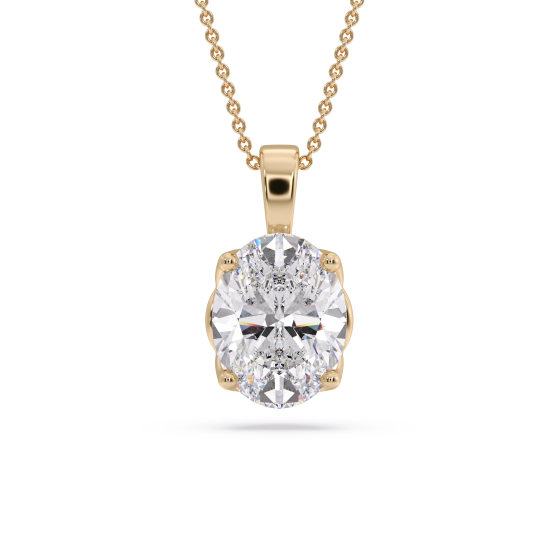 Oval Diamond Solitaire Pendant