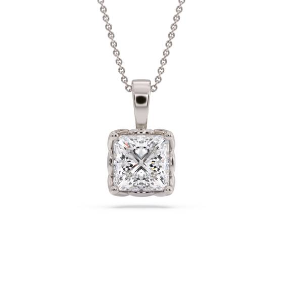 Princess Diamond Solitaire Pendant