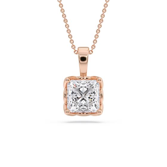 Princess Diamond Solitaire Pendant