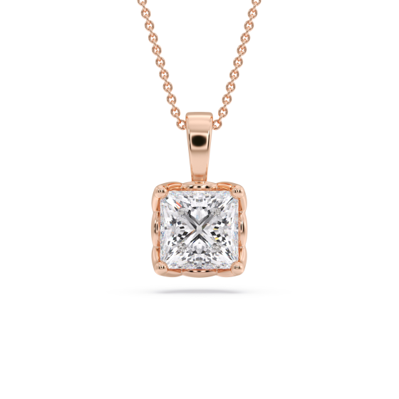 Princess Diamond Solitaire Pendant