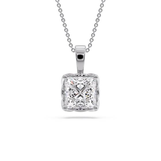 Princess Diamond Solitaire Pendant