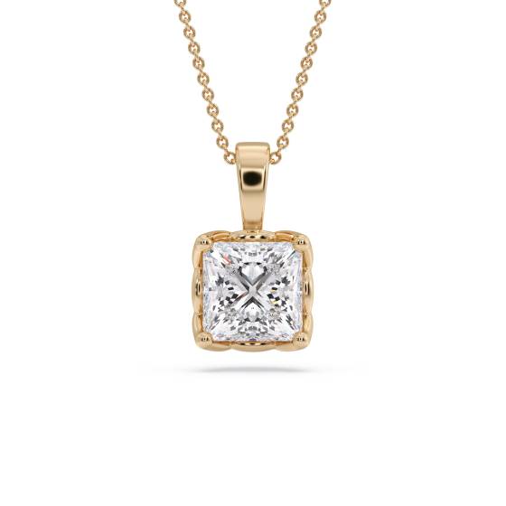 Princess Diamond Solitaire Pendant