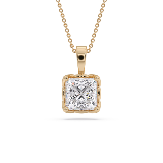 Princess Diamond Solitaire Pendant