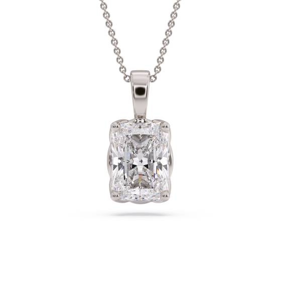 Radiant Diamond Solitaire Pendant
