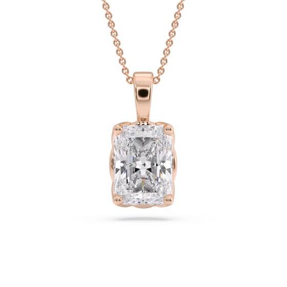 Radiant Diamond Solitaire Pendant