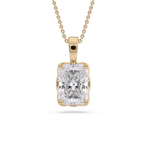 Radiant Diamond Solitaire Pendant